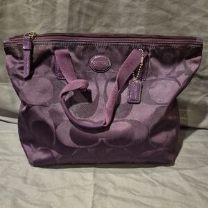 Coach Purple Signature Tote Bag